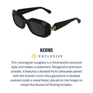 🕶️KendraScottNew&TagsNew StyleSunglassesRectangularModernFaceted FrontGemstone